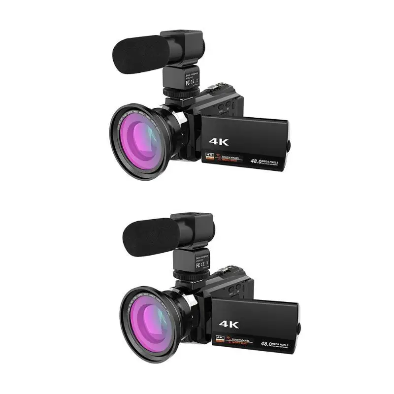 

ALLOET Wireless WiFi 4K Ultra HD 1080P 48MP 16X ZOOM Digital Video Camera Camcorder+Microphone+Wide Angle Lens Camera Video