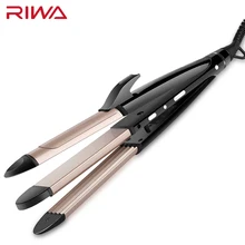 RIWA Z9 3 в 1 Керамика покрытием Flat Iron Выпрямитель для волос бигуди колебаться Регулируемый Контроль температуры укладки волос инструмент