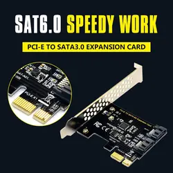 PCI Express SATA 3 карты контроллера, 2 порты и разъёмы PCIe III 6 ГБ/сек. внутренний адаптер конвертер для настольных ПК Поддержка SSD HDD w