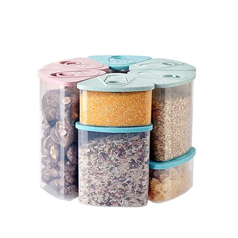 

Sealed Canister Plastic Jar Food Storage Container Moistureproof Box For Dry Fruits Grain Spice Snacks (1500ML, Random Color)