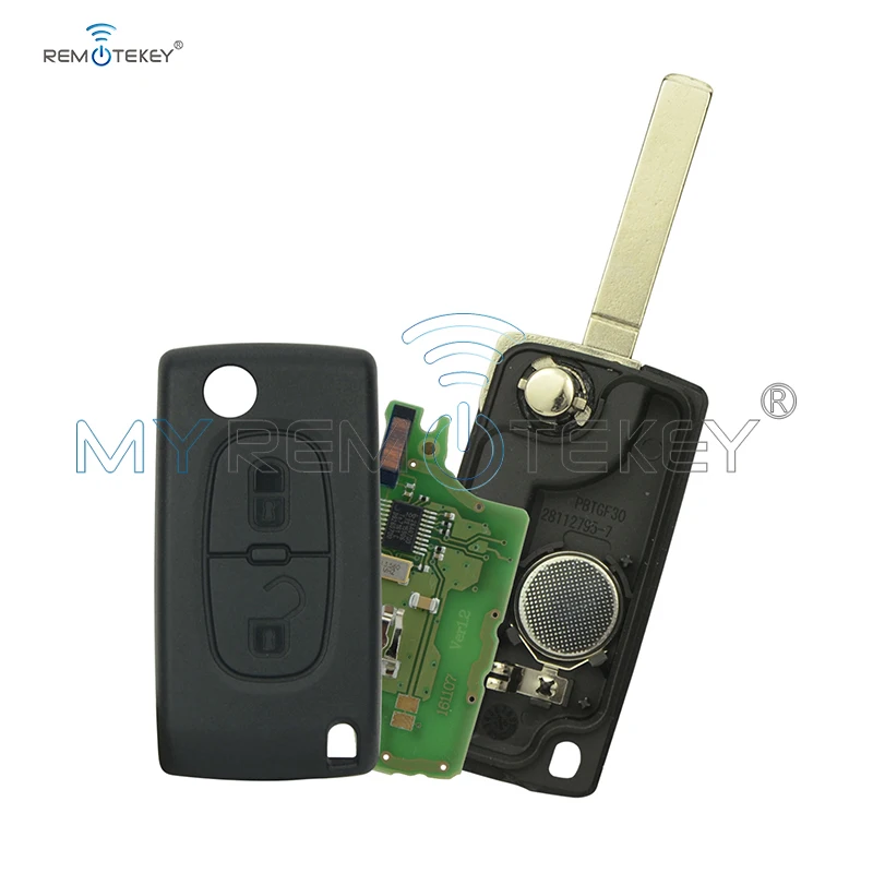 

Remtekey CE0536 VA2 key blade Flip remote key 2 Button 434mhz FSK model for Peugeot Citroen PCF7961 car key