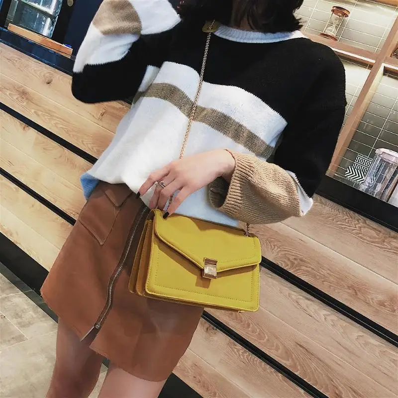 

Lady Square Matte Leather Shoulder Bags Women Chain Crossbody Messenger Bag High Quality Hotsale Ladies Party Purse 2019 New