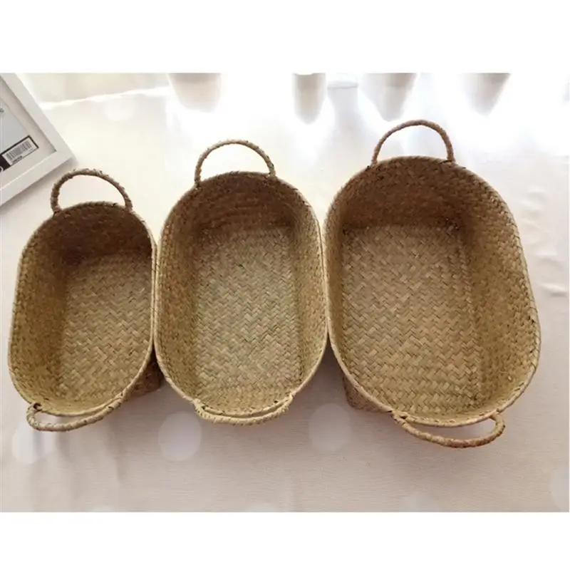 

1pc Hand-Woven Creative Storage Box Rattan Snack Basket Flower Basket Fruit Basket for Picnic Home