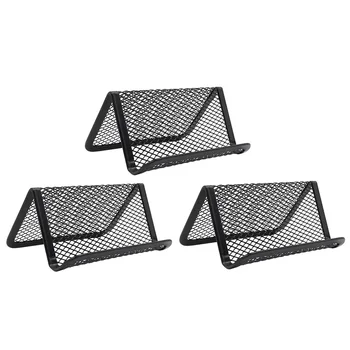 

Business Card Holder for Desk, 3 pcs Office Business Card Stand Metal Name Card Organizer