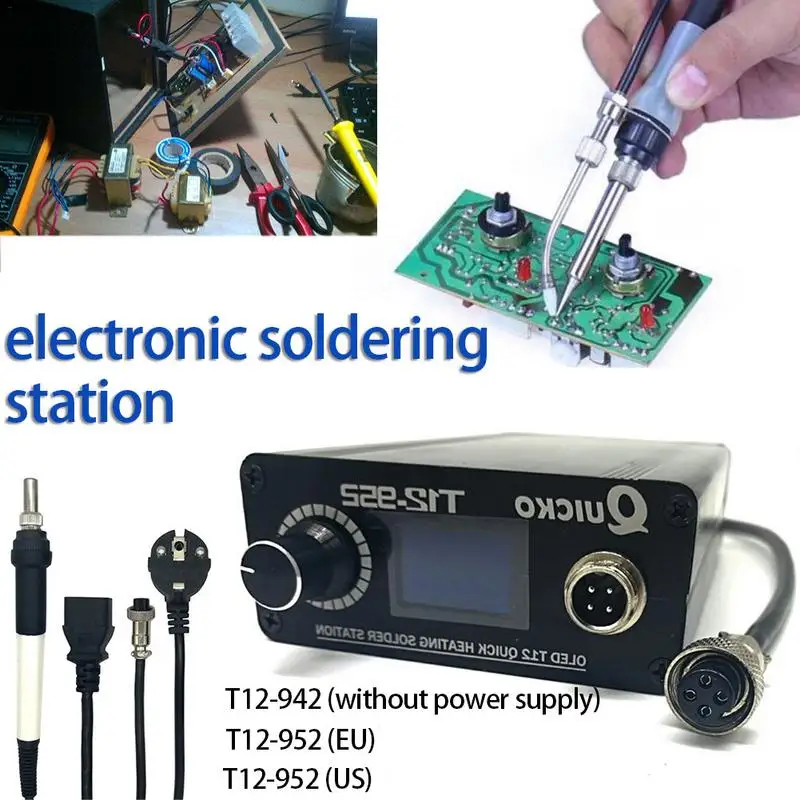 

MINI T12 OLED Soldering Station Electronic Soldering Iron DC Version Portable Digital Soldering Iron Station T12-942 /T12-952