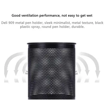 

High Quality Dense Metal Mesh Round Office Organizer Round Cosmetic Pencil Pen Holders Stationery Container Desk Storage