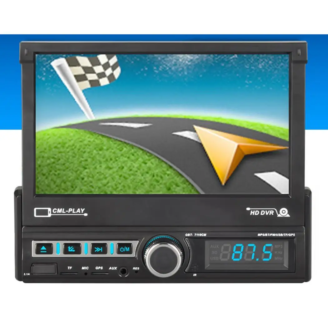 

7'' 1 Din Car Radio Telescopic Screen FM Bluetooth Car Stereo MP5 Player Navigation Auto Multimedia Player with Camera USB