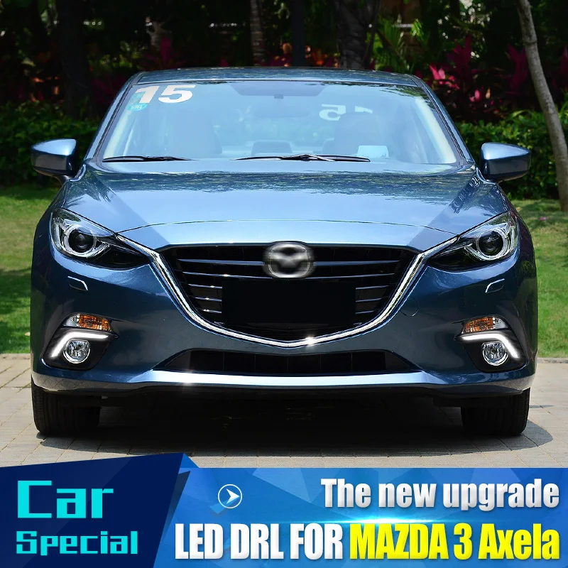 

Car Flashing 1pair DRL For Mazda 3 Mazda3 Axela 2013 2014 2015 2016 LED DRL Daytime Running Lights Daylight Fog light cover