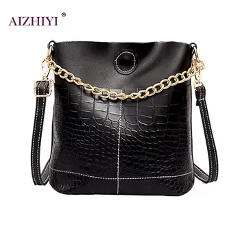 

Girls Color Matching Alligator Pattern Chain Female Shoulder Messenger Handbags Women Smal Flap Casual Crossbody Bucket Bag