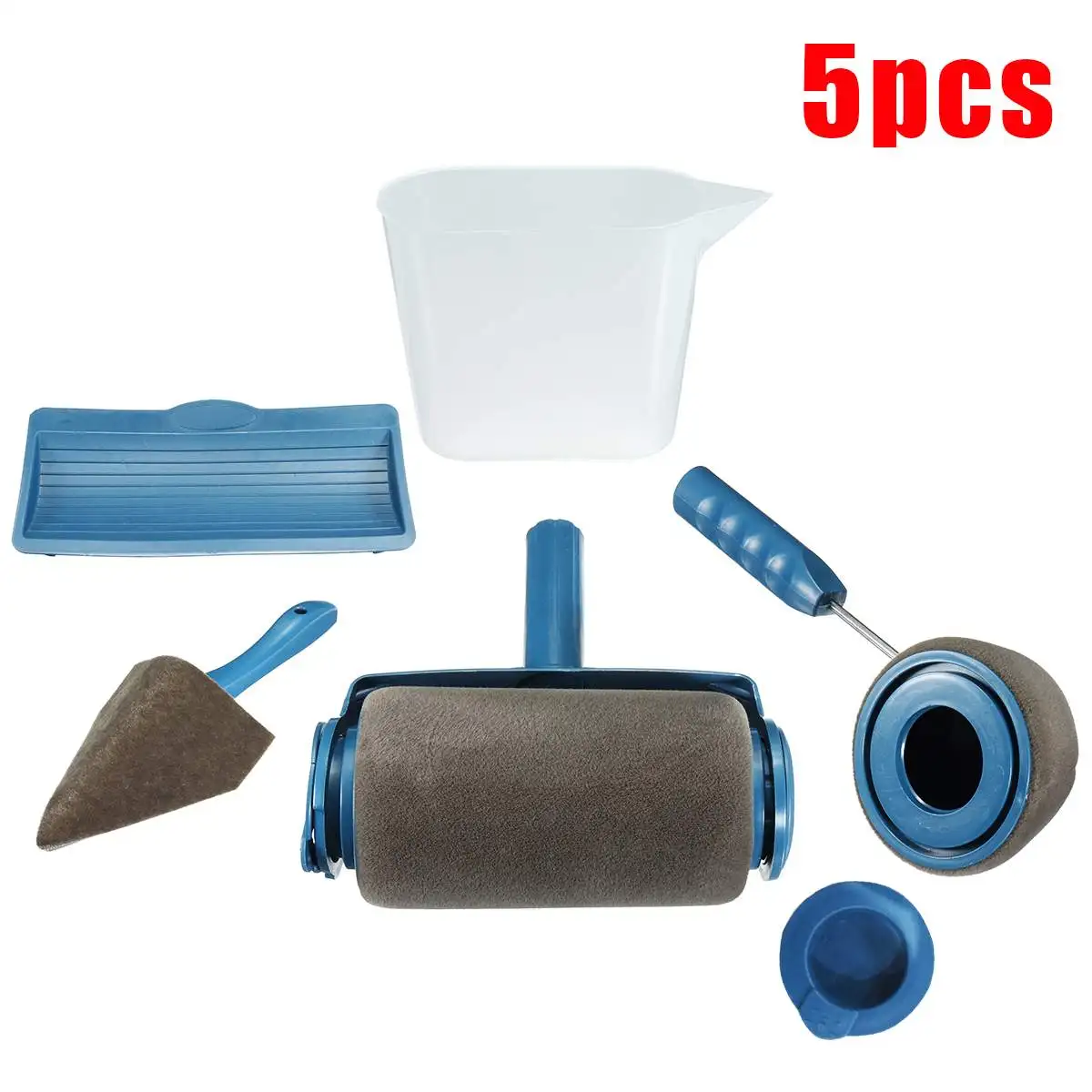 

5pcs DIY Roller Brush Paint Roller Kit for Room Office Wall Painting Tools Roller Paint Brush Runner
