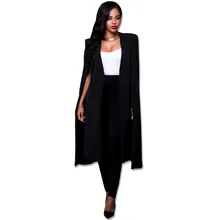 Fashion 2019 Spring Women Elegant Blazer Solid Binding Open Front Cape Work Blazer White Black Casual Outerwear Fashion 2019 Spring Women Elegant Blazer Solid Binding Open Front Cape Work Blazer White Black Casual Outerwear