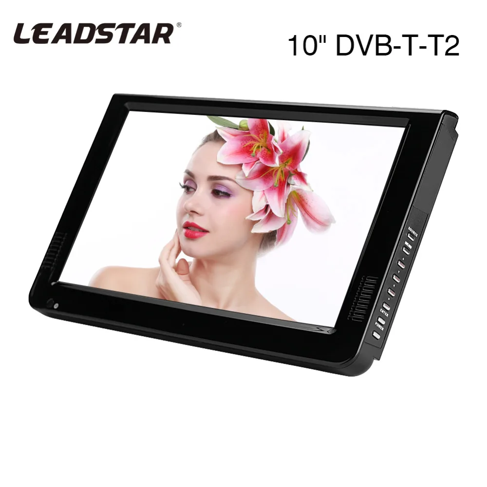 LEADSTAR 10 дюймов DVB T T2 16:9 Портативный TFT LED HD цифровой аналоговый Цвет ТВ телевидения