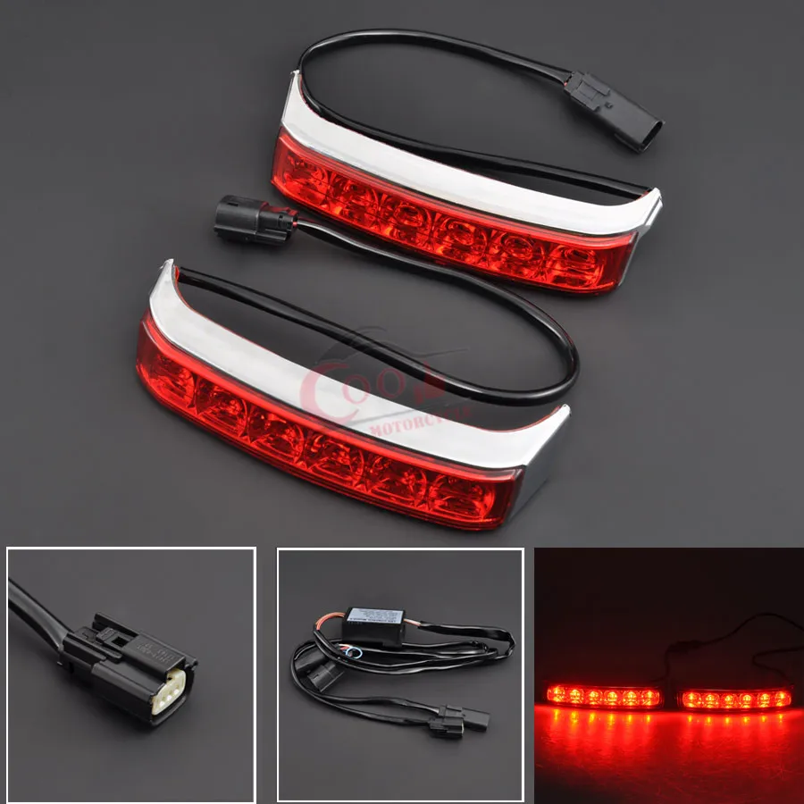

Motorcycle Saddlebag Red Lens Tail Turn Light running light Box Luggage Housing Run Lamp For Harley Touring Road King FLHR 14-19