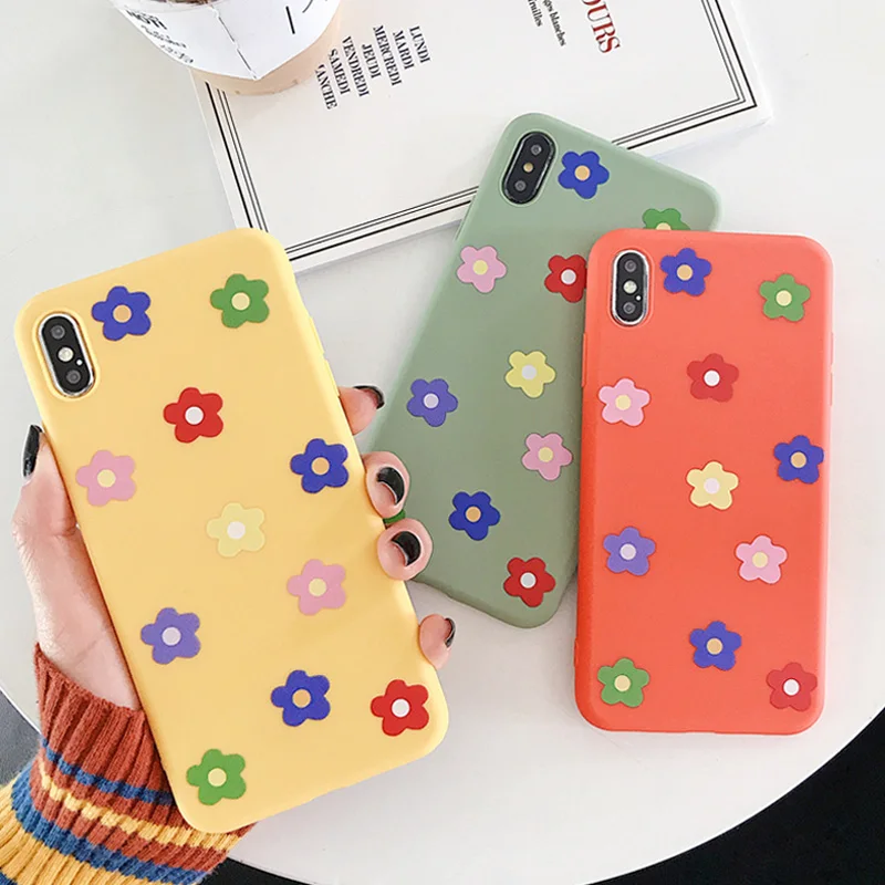 

Moskado Colorful Flowers Phone Case For iPhone X XR XS Max 7 8 6 6s Plus Soft TPU Silicone Back Cover Floral For iPhone 7 Cases
