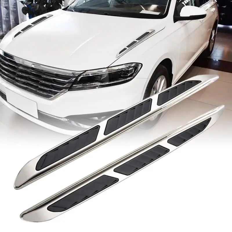 

2-Pack Simulative Car Decorative Strip Air Inlet Hood Side Vent Air Flow Fender Sticker Modification Supplies