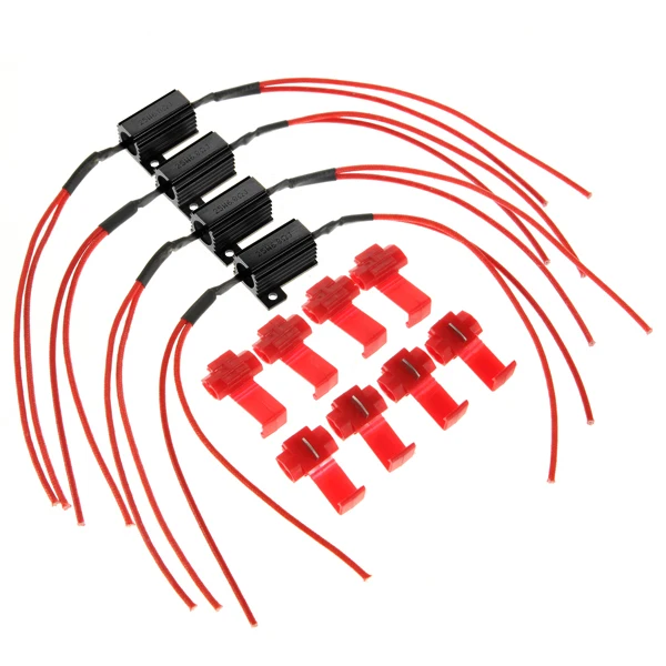 

4Pcs 25W Black LED Load Resistor Indicator Flash Rate Relay Turn Signal Bulbs Ballast