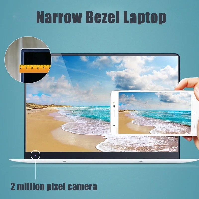 feed me 15.6 inch Laptops Intel Z8350 Quad Core 4GB RAM 64GB ROM 1920X1080 LapBook Windows 10 2MP Camera for Office Gaming