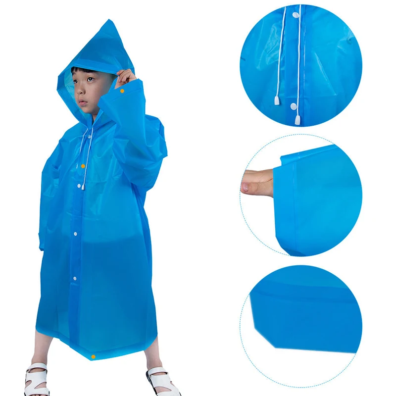 Thick Jacket Cover Waterproof Kids Long Hooded Rainsuit Outdoor ...