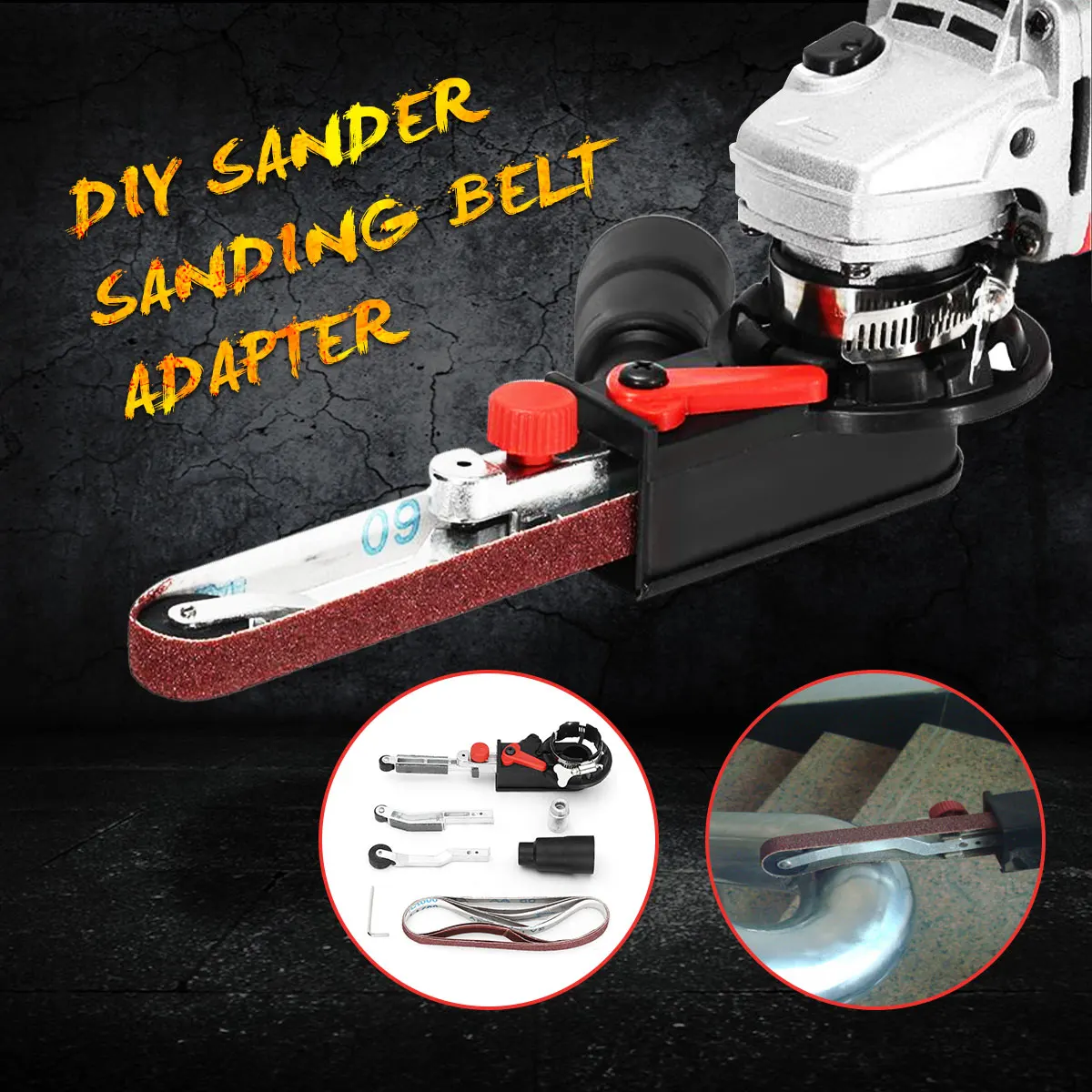  New DIY Sanding Belt Adapter For 100/115/125 Electric Angle Grinder For M10/M14 Woodworking Metalwo