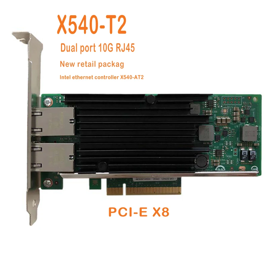

Eastforfuy X540-T2 x540 10GB RJ45 PCIe 2.0 8x Dual port Ethernet Server Adapter Controller Card 1 year warranty