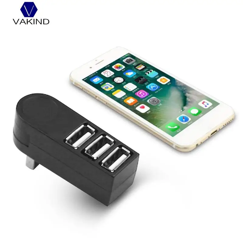 NEW 1Pcs Rotatable High Speed 3 Ports USB HUB 2.0 USB Splitter Adapter for Notebook/Tablet Computer PC Peripherals