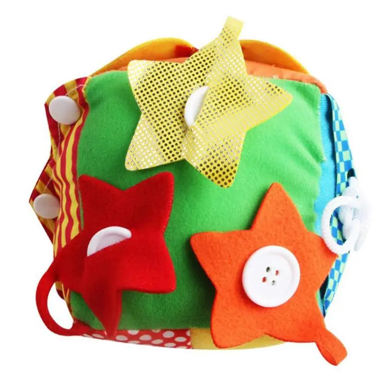 Цветной детский колокольчик квадратный шар ожерелье-шнурок с кулоном практика развивающая мягкая игрушка