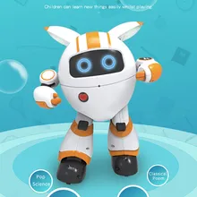 JJRC R14 круглый робот интеллектуальный пульт дистанционного управления Поддержка голосового воспроизведения музыки сказочные истории светодиодный свет ходьба скользящие движения Роботы