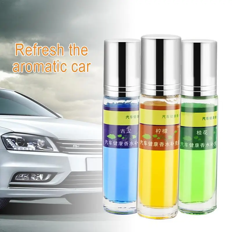 

Car Perfume Essential Oil Replenisher Plant Spice 3 Bottles Blue Cologne Green Osmanthus Yellow Lemon Flavor