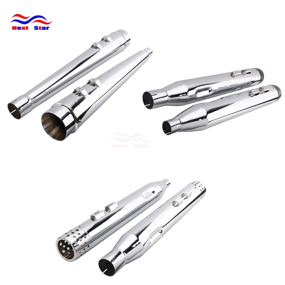 Motorcycle Chrome Exhaust Pipe With Mounting Hardware For 2017-19 Touring Bagger Models Dresser King Electra Street Road Glide Motorcycle Chrome Exhaust Pipe With Mounting Hardware For 2017-19 Touring Bagger Models Dresser King Electra Street Road Glide