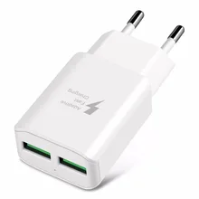 Универсальное настенное зарядное устройство для смартфонов с двумя usb-портами, штепсельной вилкой европейского стандарта, штепсельная вилка стандарта США/ЕС, 2 А, для телефона с адаптером питания Micro USB