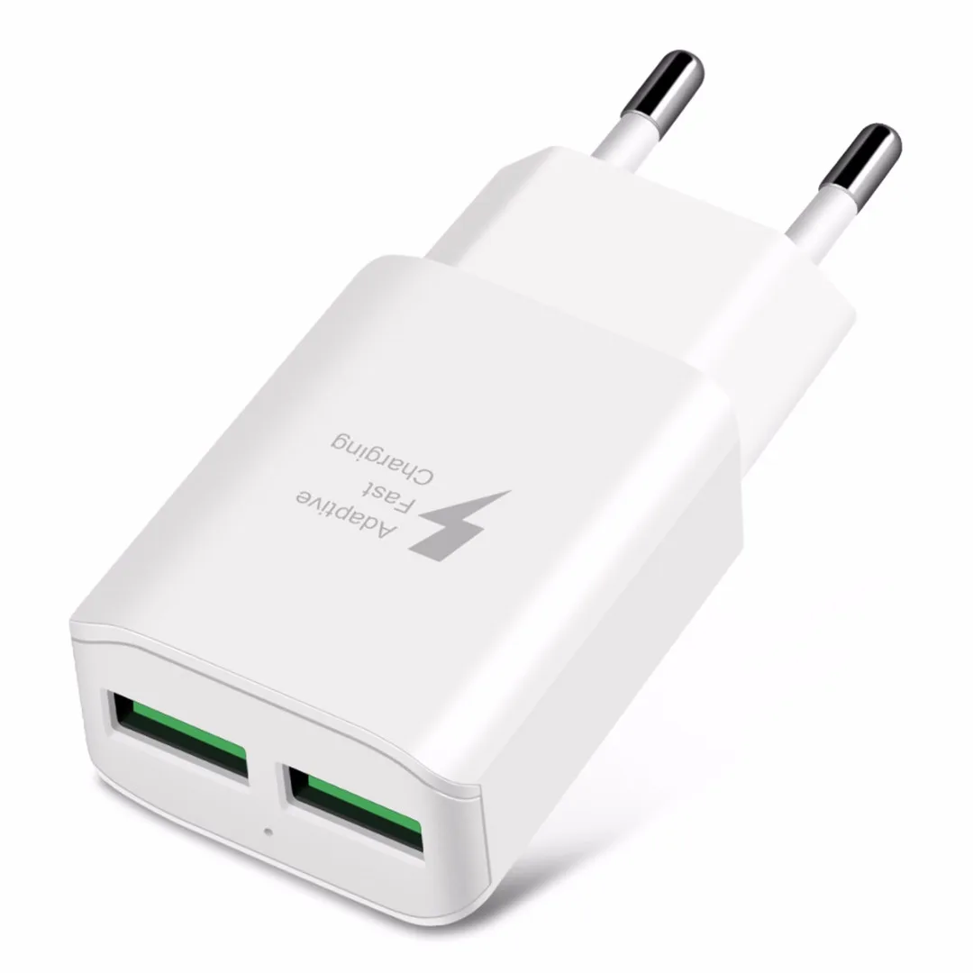 Universal EU Plug Dual 2 USB Port Travel Wall Fast Charger For Smartphones US/EU Plug 2A for Phone With Micro USB power Adapter
