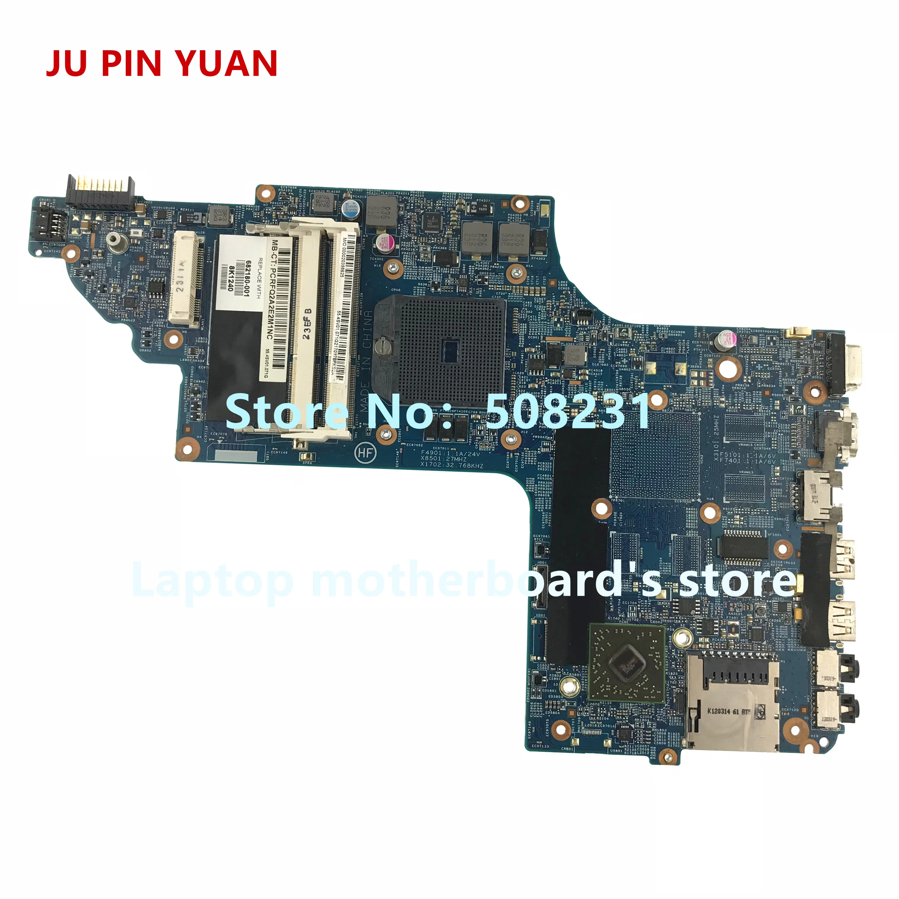 JU PIN юаней 682180-001 682180-501 Материнская плата для ноутбука для HP Pavilion dv6-7000 DV6Z-7200 DV6-7210US Тетрадь материнской A70M