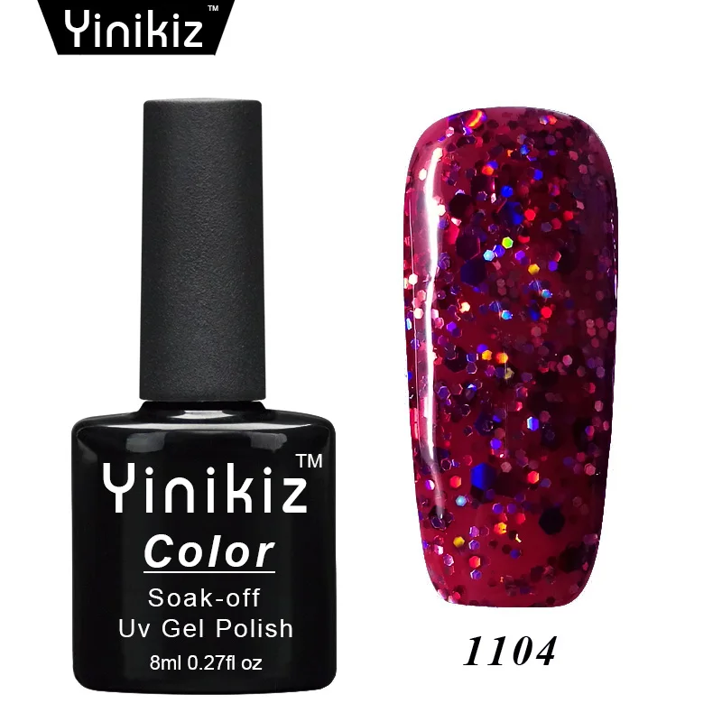 Yinikiz цветной Блестящий Гель-лак для ногтей УФ светодиодный Алмазный долговечный