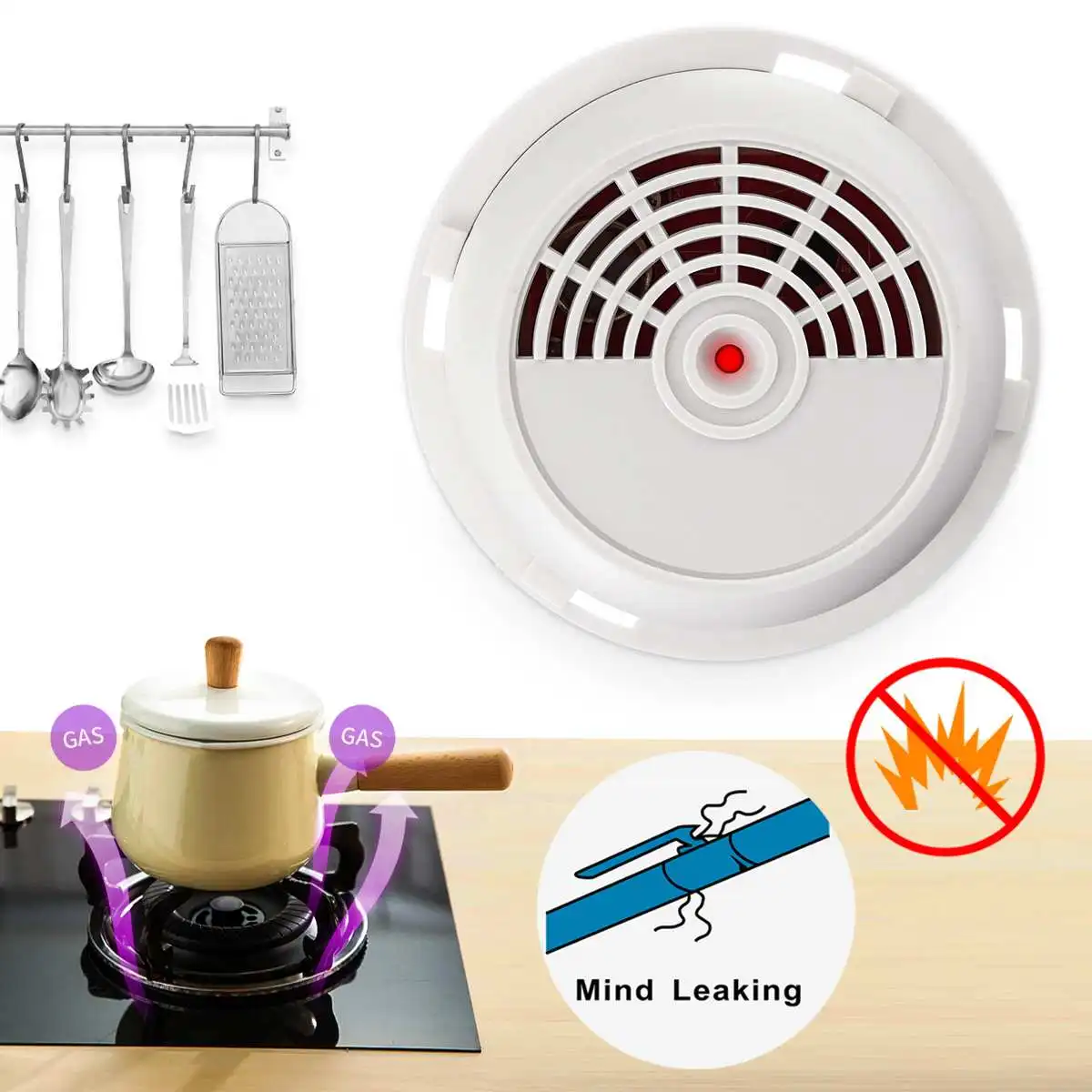 

12V Combustible Gas Leak Detector Sensor Alarm Detective Propane Butane LPG Natural Warming for Home Security Safety