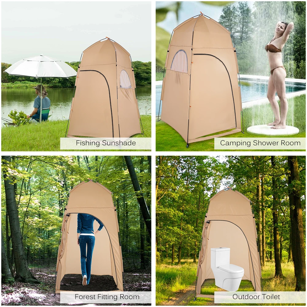 TOMSHOO 120* 120* 210cm Outdoor Shelter Camping Shower Bath Tent Beach Tent Fishing Shower Outdoor Camping Shower Tent