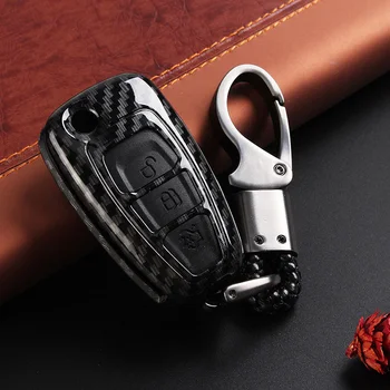 

78.5*38mm Black Hard Protective Carbon Fiber Key Cover with 3 Buttons For Ford Ranger C-Max S-Max Focus Galaxy