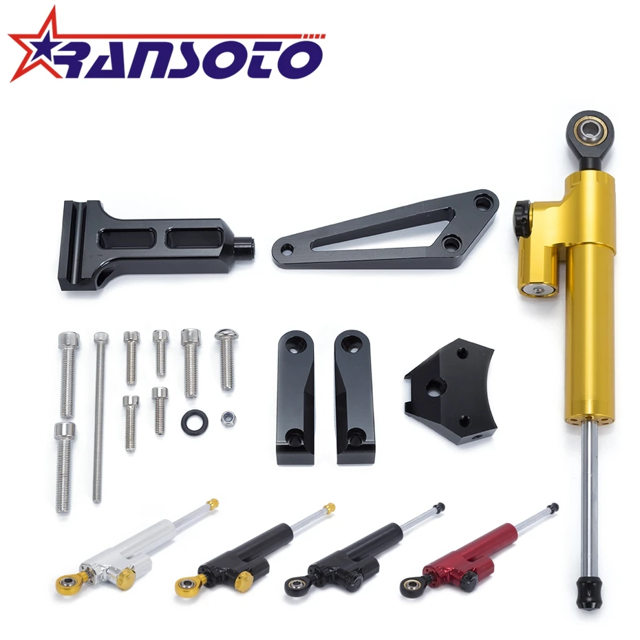 

RANSOTO Motorcycle CNC Adjustable Steering Damper Reversed Safety Control with Bracket for HONDA CB1300 2003-2011
