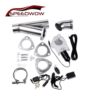 

SPEEDWOW 2.5'' Electric / Manual Stainless Steel Headers Y Pipe Exhaust CutOut Valve Pipe Kit With Remote Control Car Part