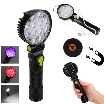 

Led Portable Light Lantern 18 LED 4 mode warning Working Hands USB Rechargeable for Hunting,Fishing,Hiking,Car Repair,Emergency