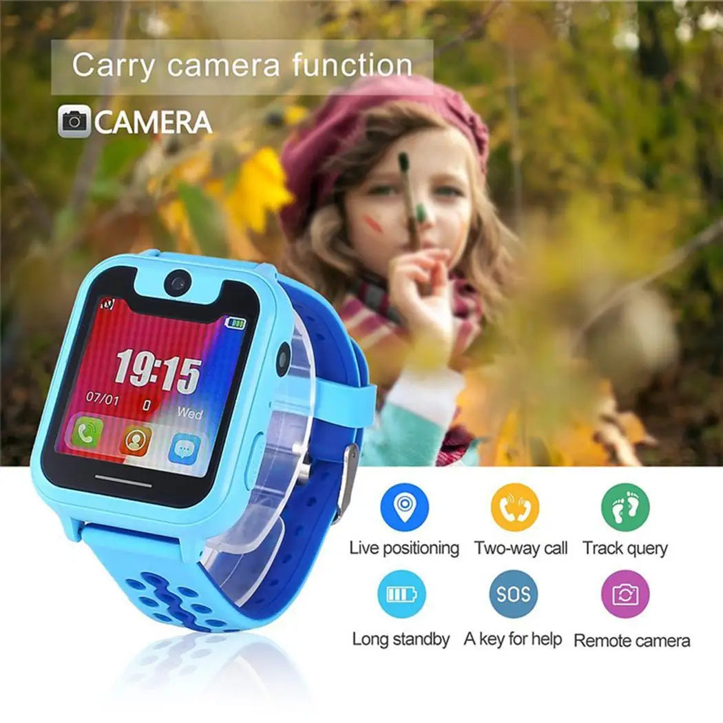 Kids Smart Watch Phone Camera Call Anti-lost SOS Universal Tracker USB cable Sport Watch manual 400 mAh