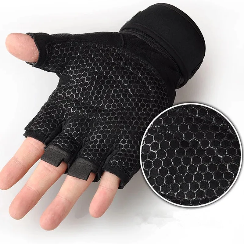 Training Sport Fitness Gloves M-XL  Gym Weights Gloves  Weight Lifting Glove Body Building Hand Half Finger Riding Gloves