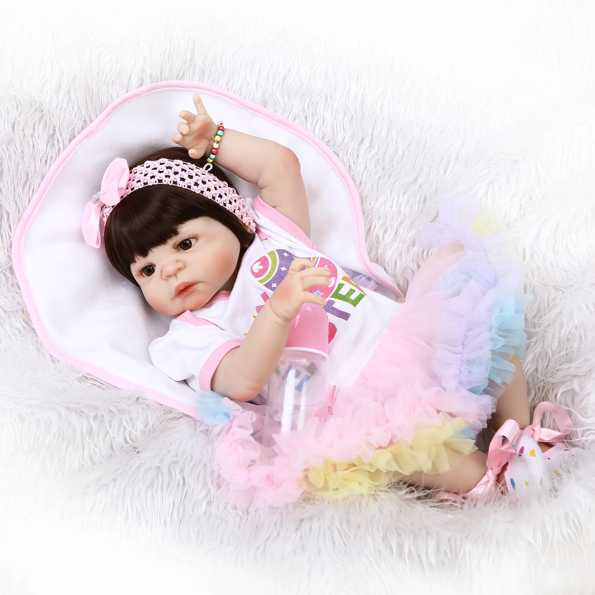 

56cm Soft Silica gel Doll Reborn Baby Appease Doll Lifelike Babies play play house toy for Children's Christmas Birthday Gift