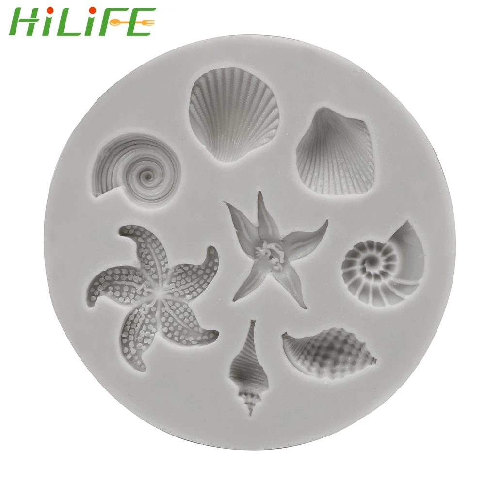 

HILIFE Baking Tool DIY Fondant Cake Decorating Tools Ocean Biological Conch Sea Shells Silicone Mold Chocolate Cake Pudding Mold