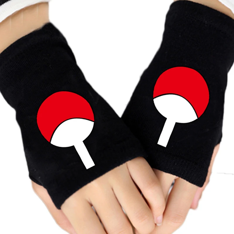  Winter Cotton Anime Naruto Sasuke Gloves Cartoon Cosplay Fingerless Glove Unisex Cosplay Warm Gifts 121601