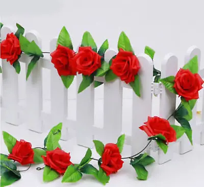 2x 7 футов DIY веревка искусственный цветок роза лоза гирлянда из листьев плюща