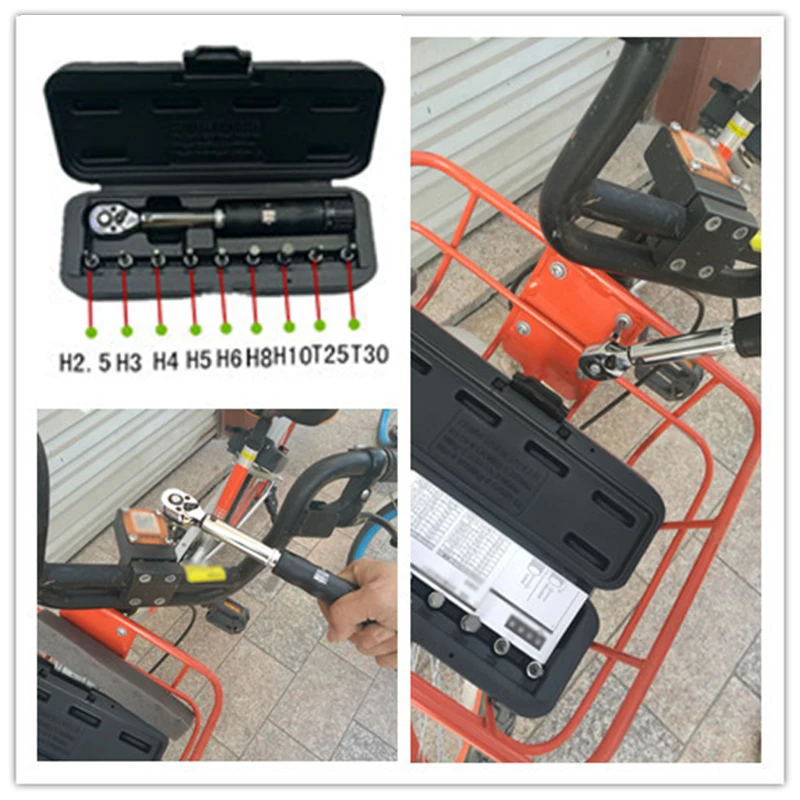 

Bicycle Bike Torque Wrench Allen Key Tool Socket Set Kit Repairing Spanner 2-10