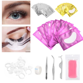 

Professional Grafting Eyelash Set Eye Pads Tweezers Ring Cup Eyelash Extension Eyes Beauty Makeup Tool Kit n