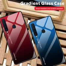 Для samsung A9 A8 A6 A7 A750 Модный чехол из закаленного стекла для Galaxy J8 J4 J6 Plus градиентный противоударный чехол