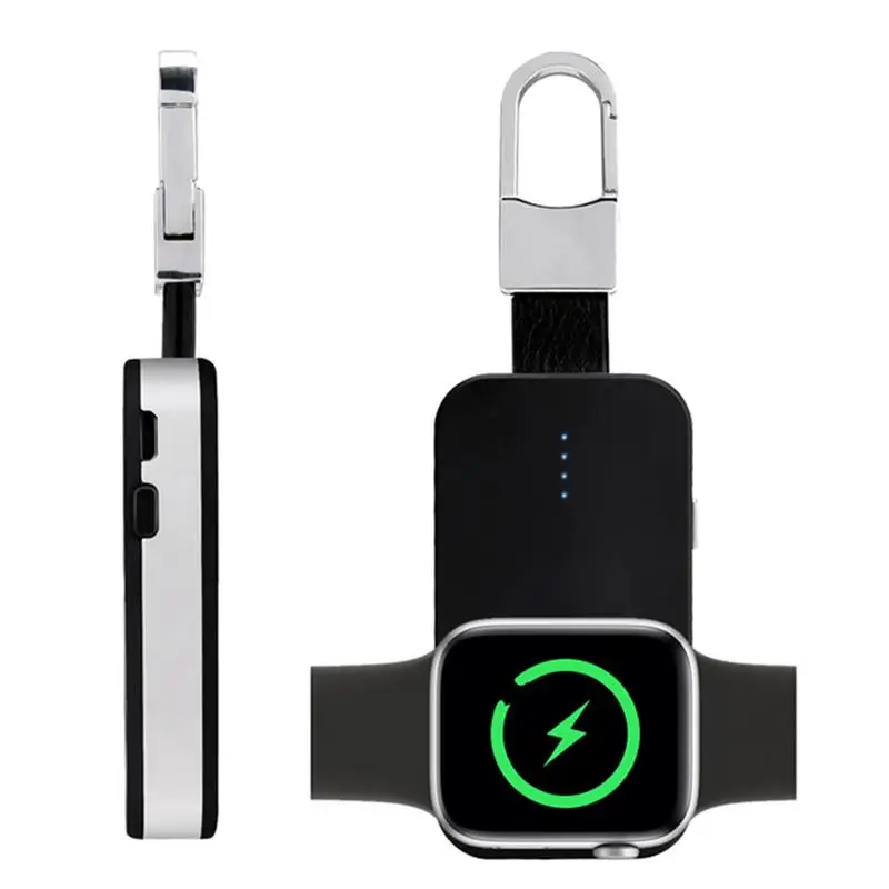 1000mAh Keychain Wireless Charger For Apple Watch Charger Phone Power Bank for iwatch 1 2 3 4 Portable Magnetic Charging