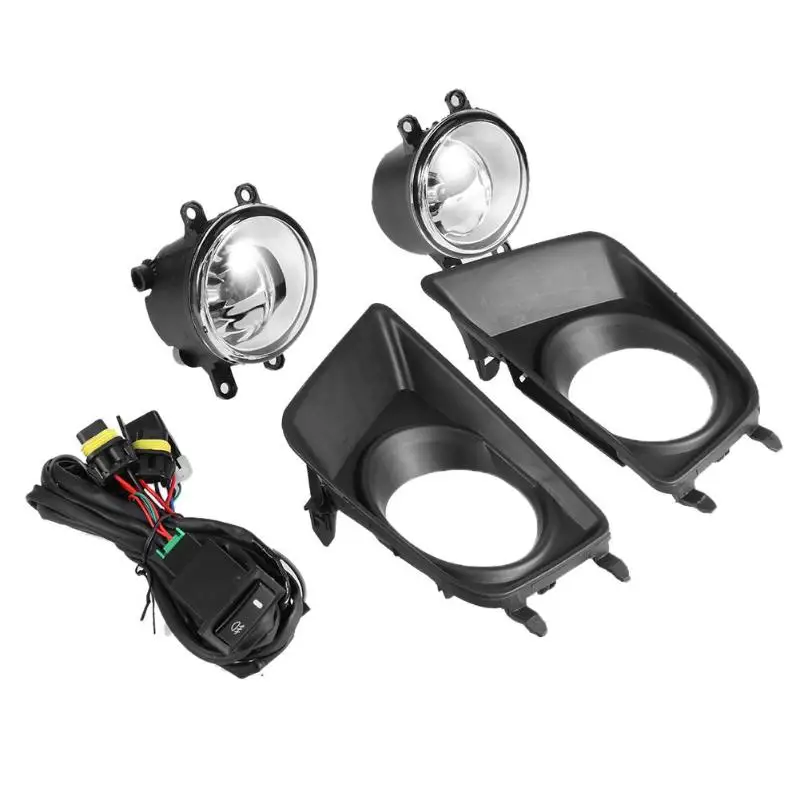 

One Pair of Bumper Grille Fog Lights LED Lamp with Wiring Front Bumper Fog Lamp Light Kit with Bezel Black for Tacoma 2012-2015